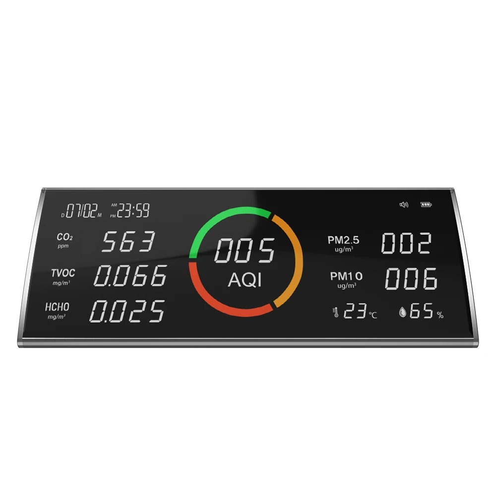 Multi-function Air Quality Monitor 9 in One Metal Material CO2 Technology Infrared ( NDIR)