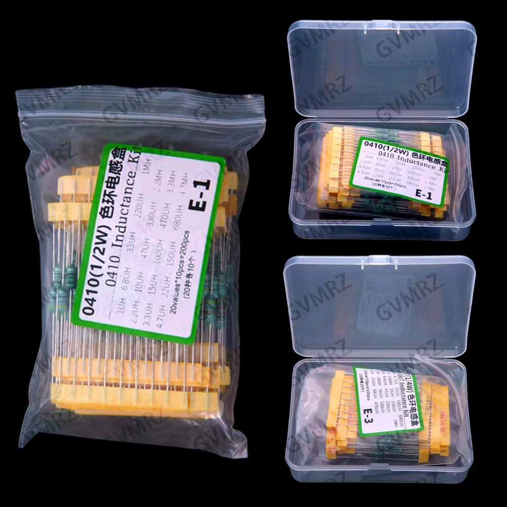 150PCS 200PCS 220PCS 0510 0410 0307 color-coded inductor 1W 10/22/47/68 inductor sample package 100/220/470UH/1MH