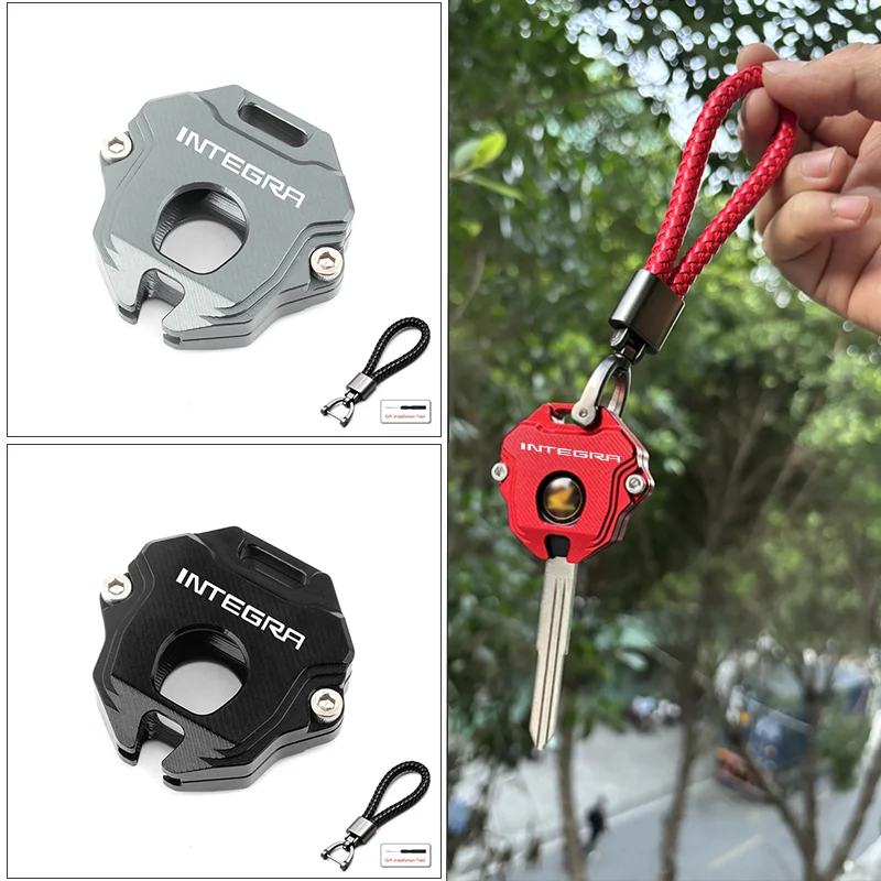 

For Honda Integra A4 NC700 NC750 NC750D NC750S Motorcycle Accessories CNC Key Cover Case Shell Embroidery Badge Keyring