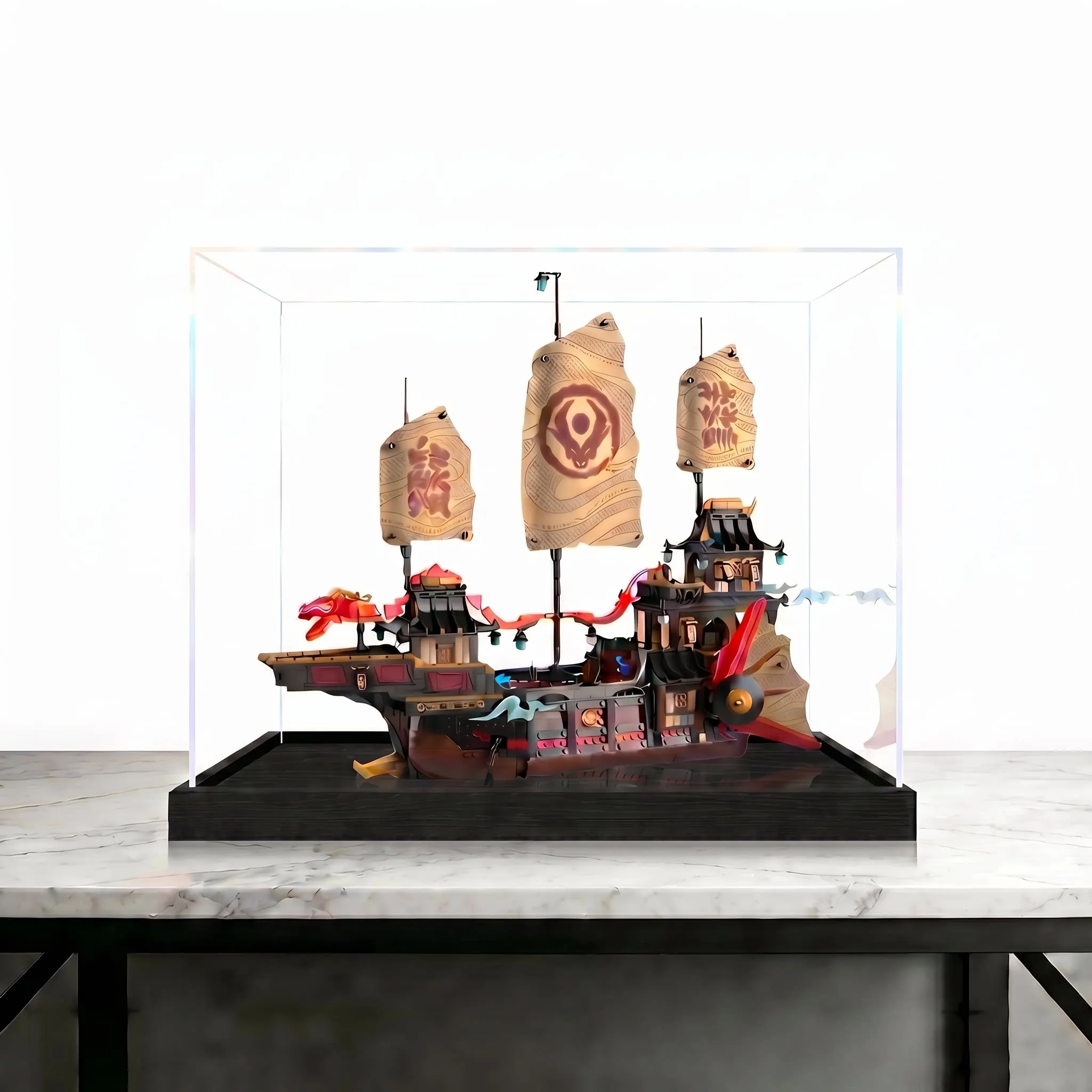 Exquisite Acrylic Display Box For Lego 71848 Temple Gift Ship, Dustproof Building Blocks Protective Cover(Excluding the model)