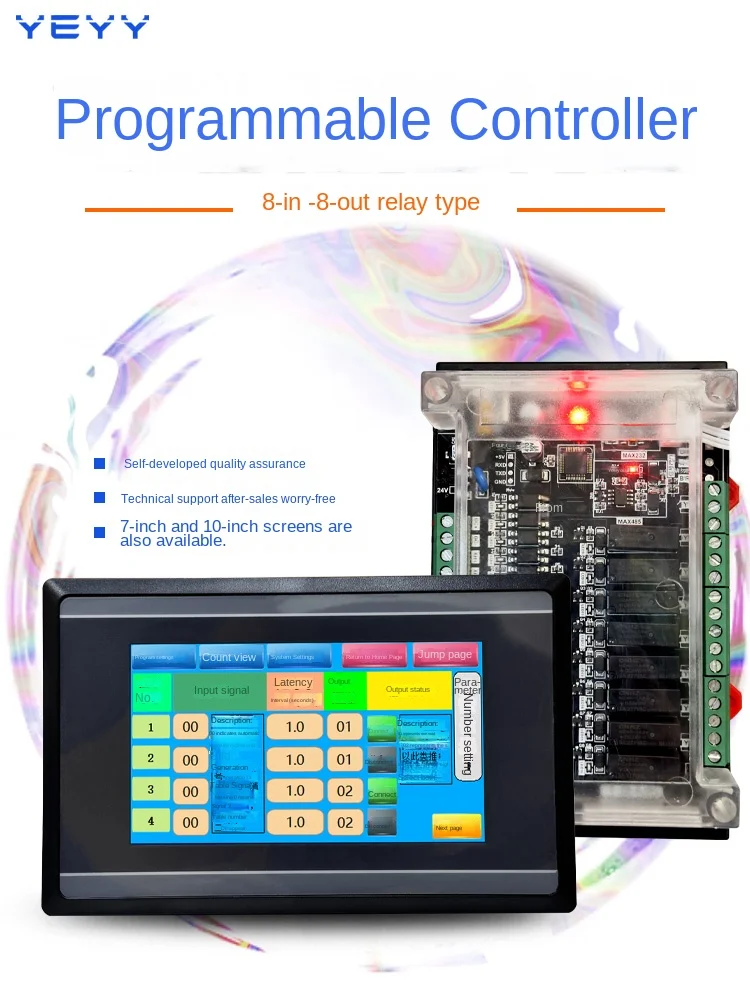 

YF-58 PLC контроллер с сенсорным экраном, многоканальный Программируемый релейный модуль