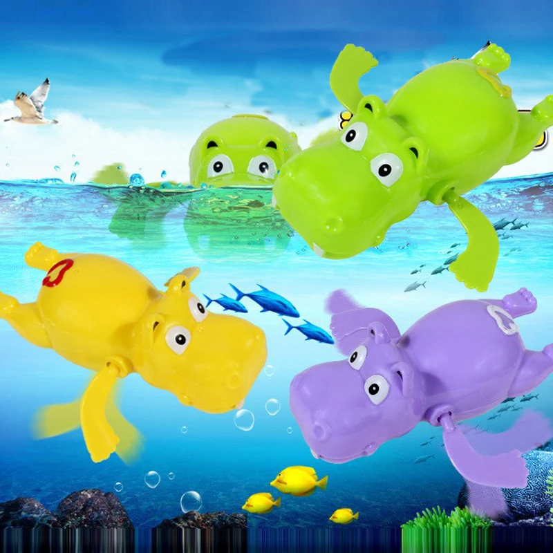 ألعاب حمام الطفل الاستحمام لطيف السباحة السلاحف فرس النهر بركة الشاطئ الكلاسيكية سلسلة عقارب الساعة لعبة الماء للأطفال لعب المياه #1