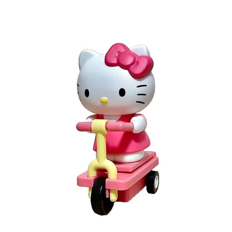 Hello Kitty PVC Anime Model Leuke Scooter Speelgoed Beweegbare Desktop Auto Decor Gift Actiefiguren