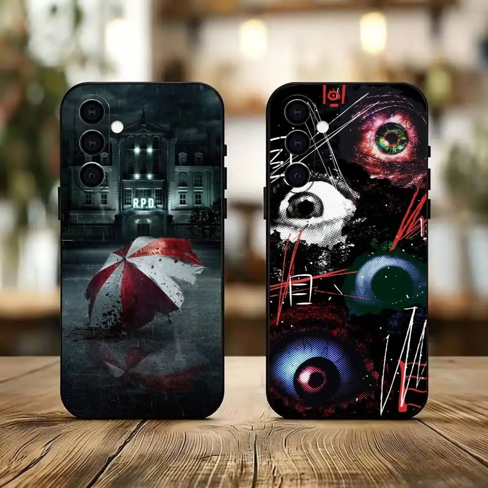 

games of the Resident Evil Phone Case Black Silicone Soft For Samsung Galaxy A73,A72,A71,A70,A53,A52,A51