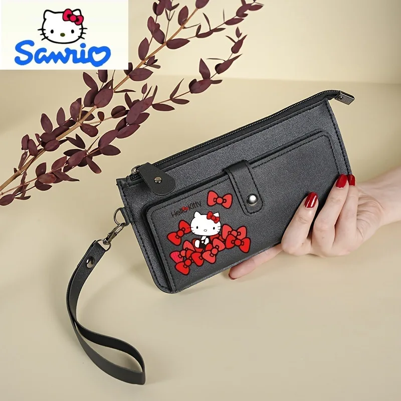 Sanrio Fashion Women's Multi functional Storage Card Bag, Cute Cartoon Hello Kitty Long Edition, Hand in Hand for Pocket Wallet