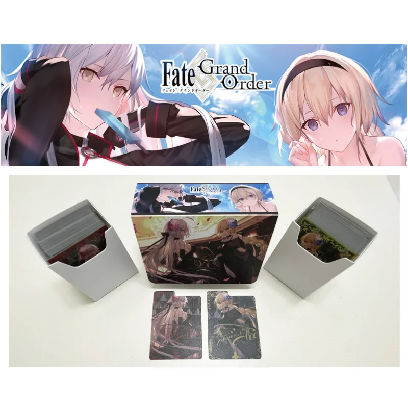 FGO Cards Box Fate Grand Order Joan of Arc OCG PTCG OPCG DIY Anime Game Portable Cards Collection Box Hard Plastic 160 Capacity