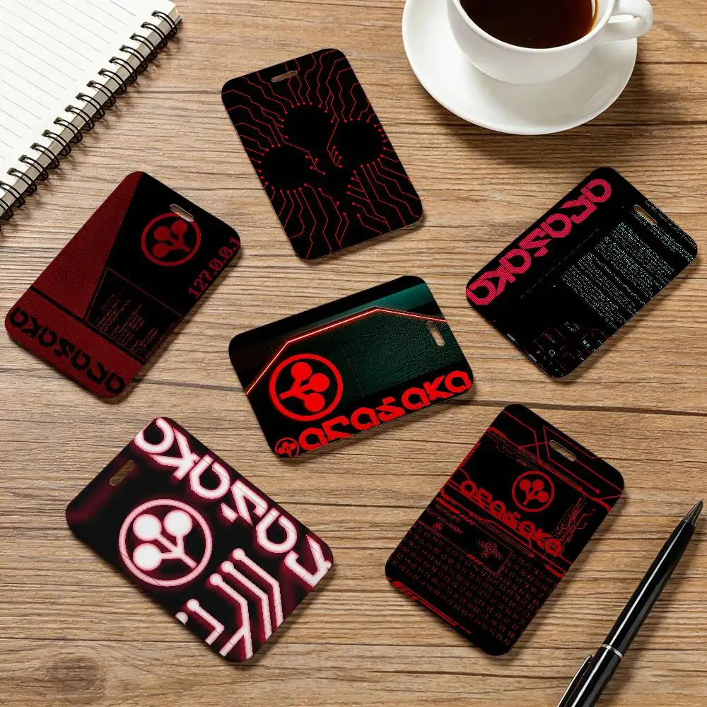 Fashion A-Arasaka Card Holder Employee Card Cover Lanyard Work Business ID Badge Holder Name Tag Cards Case