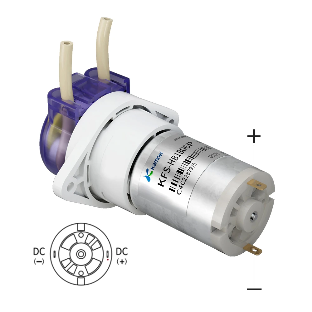 kamoer KFS Peristaltic Pump 6V/12V/24V DC Motor Gear Pump High Precision Low Flow Dosing Pump with One/Two Slowgear