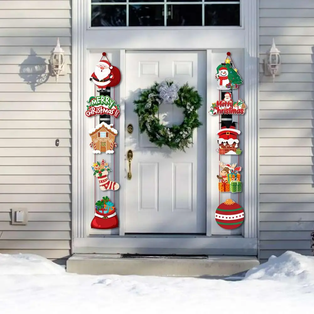 

Merry Xmas Porch Hanging Decoration Christmas Door Hanging Decoration Whimsical Christmas Door Couplet for Festive for Merry