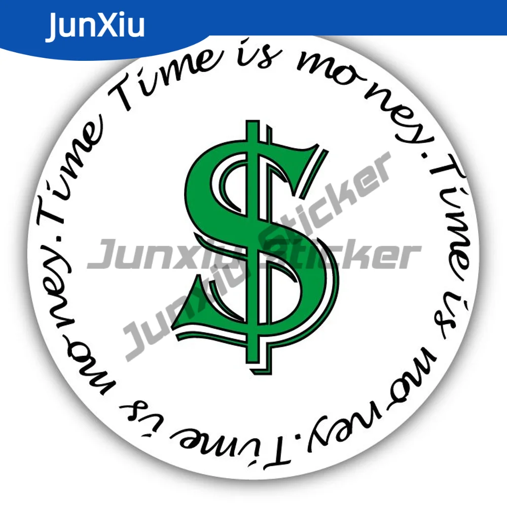 

Time Is Money Car Sticker Exterior Accessories For Suv Window Motorcycle Bumper Truck Pickup Camper Rear Windshield Fuel Tank Ca