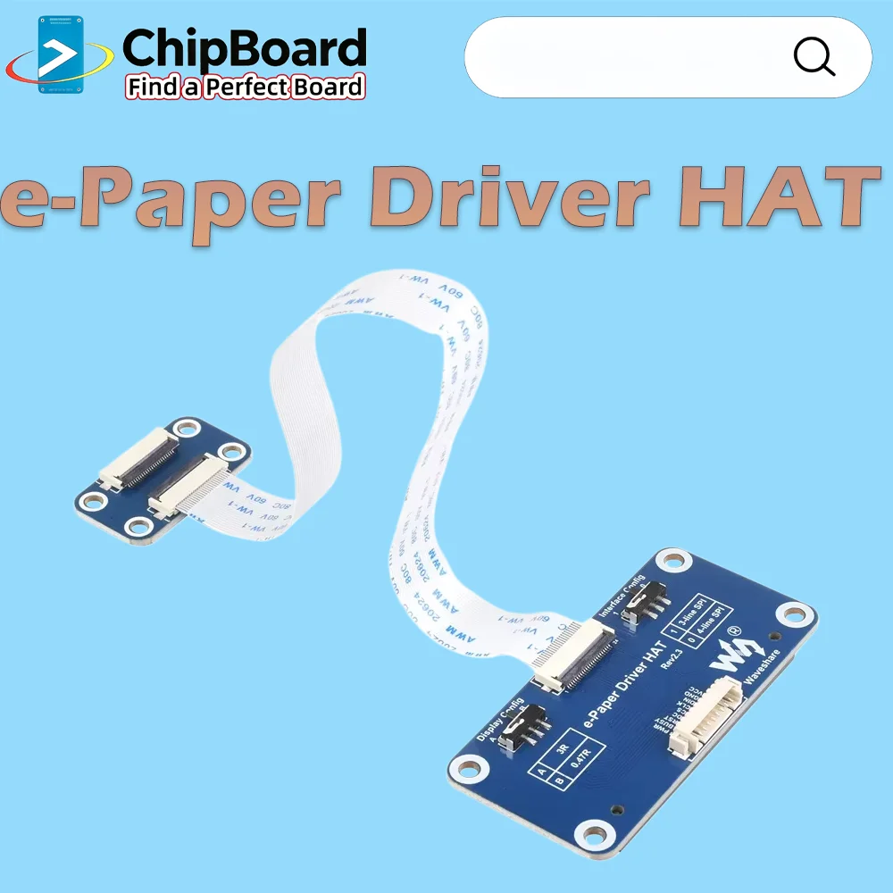 

Waveshare e-Paper Driver HAT for Universal e-Paper Raw Panels E-ink displays, compatible with Raspberry Pi 5/4B/3B/Zero/Arduino