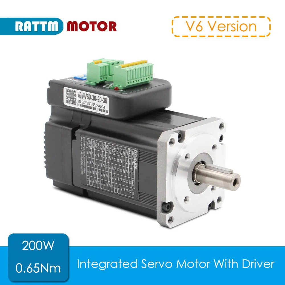 JMC V6 version 3000rpm 200w Integrated Servo Motor With Driver 0.60Nm 8.5A Mini Servo Motor & driver 1000 line