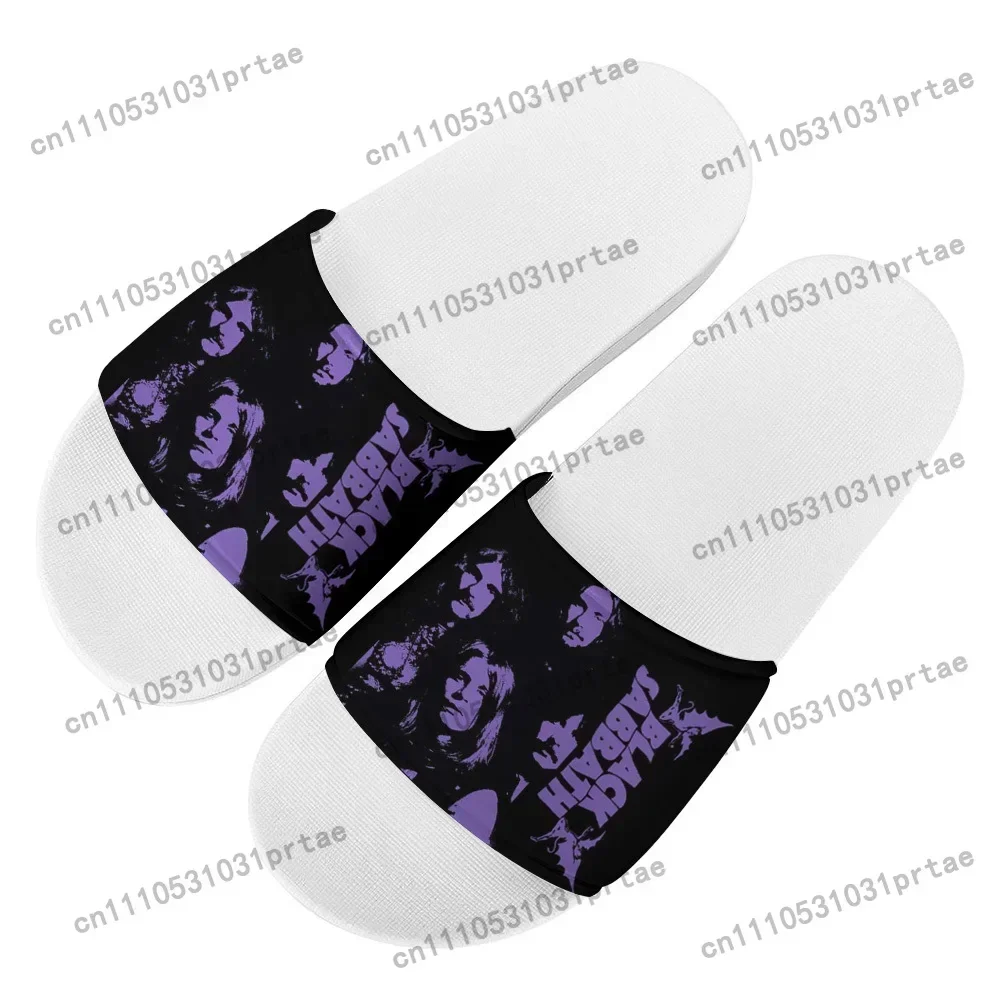 Black Heavy Metal Band Sabbath Home Clog Mens Women Youth Boy Girl Sandals Shoes Tang Garden Custom Made Breathable Shoe Beach