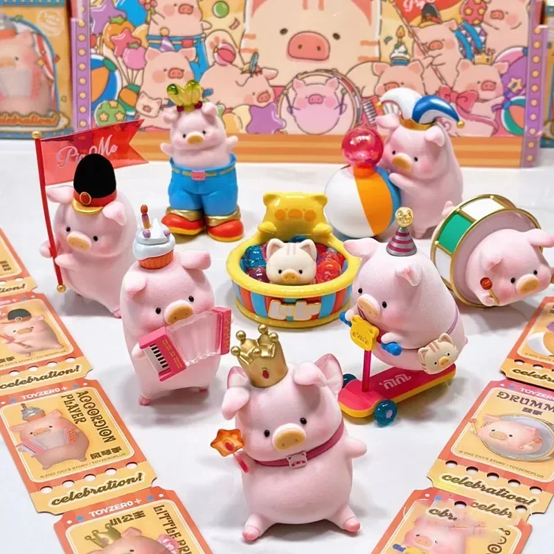 LULU-The Piggy Convenation Series Blind Box Toy, Action Figure, Collecemballages Desktop Decoration, Kawaii, Children's Surprise Gift