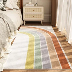 VIKAMA Little Fresh Rainbow Imitation Cashmere Carpet Cold Insulation Non-Slip Bedroom Bed Blanket Blanket Bay Window Blanket