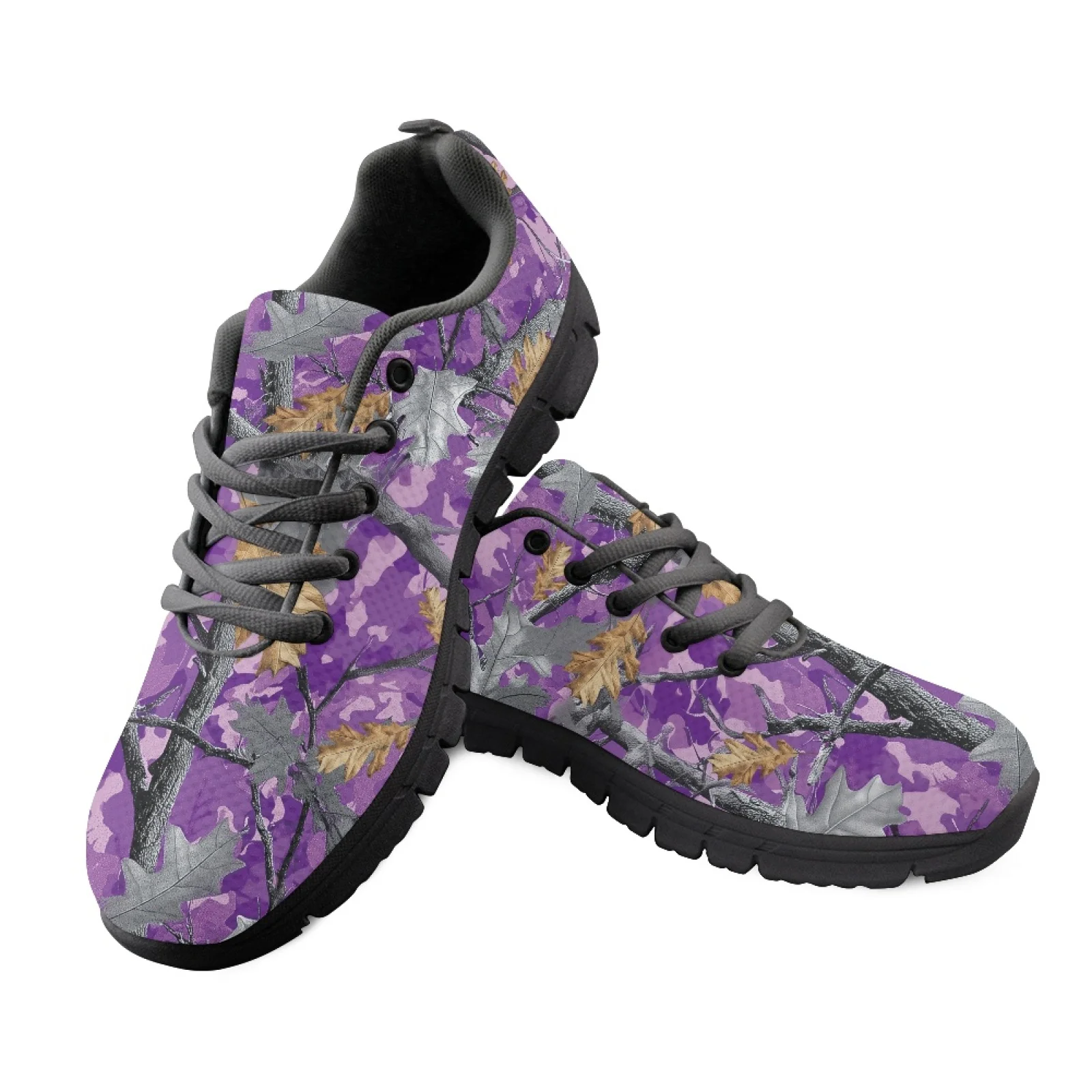 Coloranimal Purple Print Women Shoes for Nurses Standing All Day Low Top Training Shoes for Outdoor