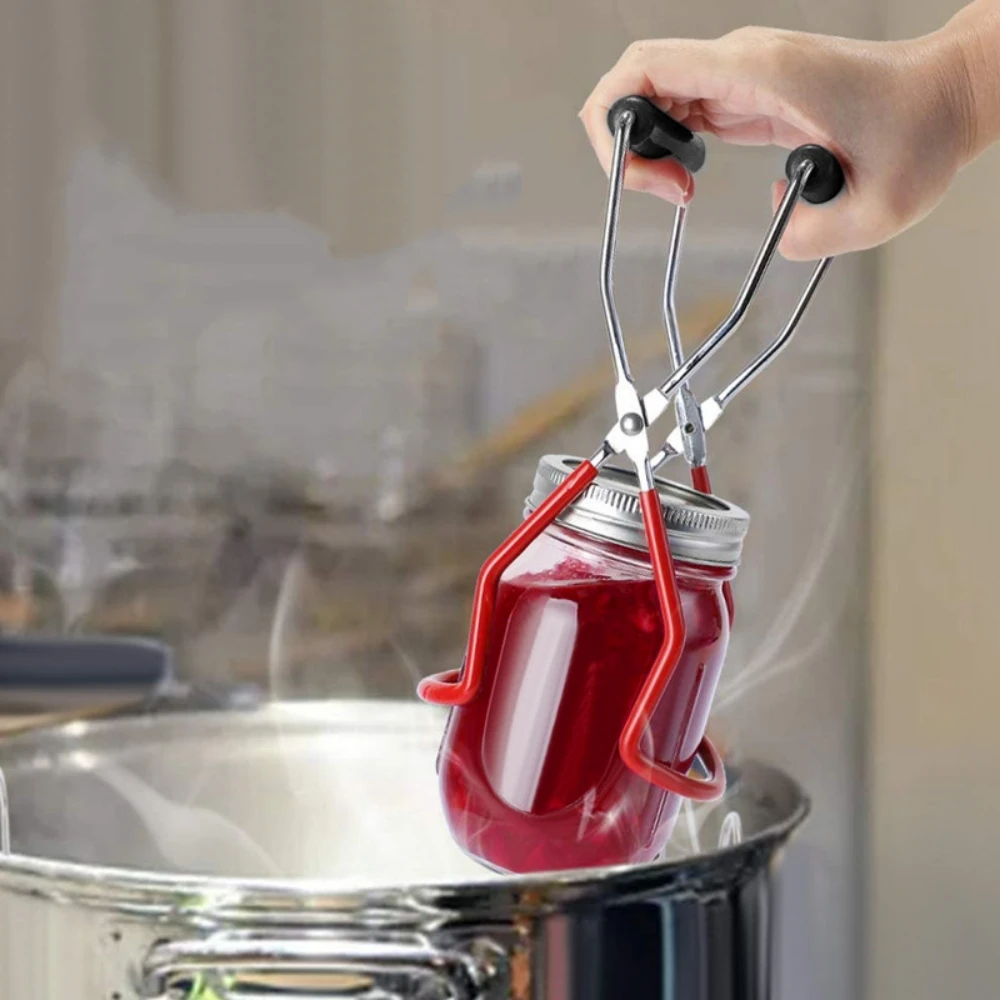 

Canning Jar Lifter Canned Pliers Stainless Steel Can Tongs Clip Heat Resistance Anti-Clip Jar Glass Bottle Holder Pot Stand