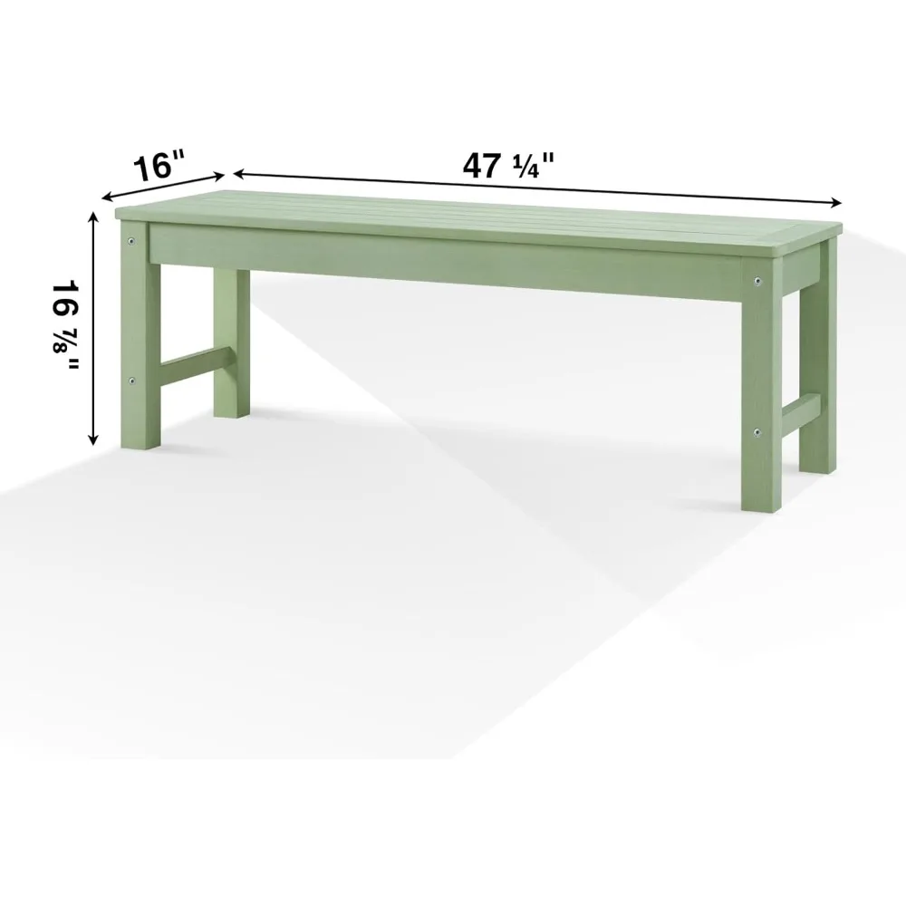 مقعد خارجي، مقعد شرفة من البوليستر الخشبي لشخصين، مقعد حديقة مقاوم للطقس لا يتلاشى ولا يتلاشى أبدًا، بدلة مقعد للفناء في جميع الأحوال الجوية #3