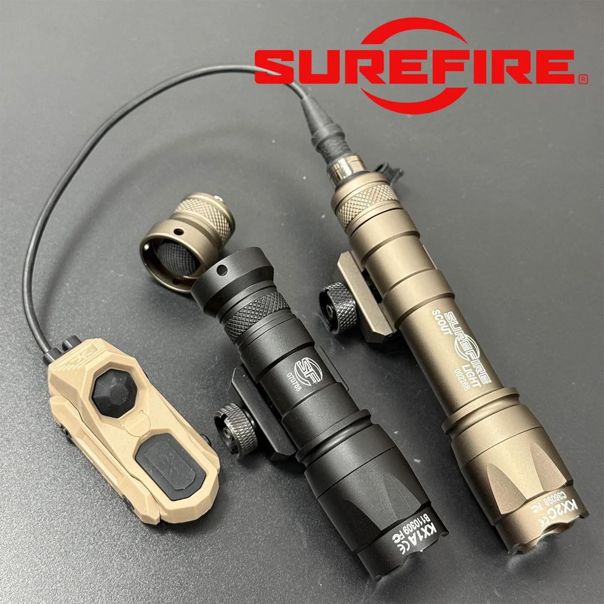 Surefire M300B M300C M600B M600C Tactical Flashlight with AXON Dual Function Pressure Switch and Tail Cap Switch Fits 20mm Rail