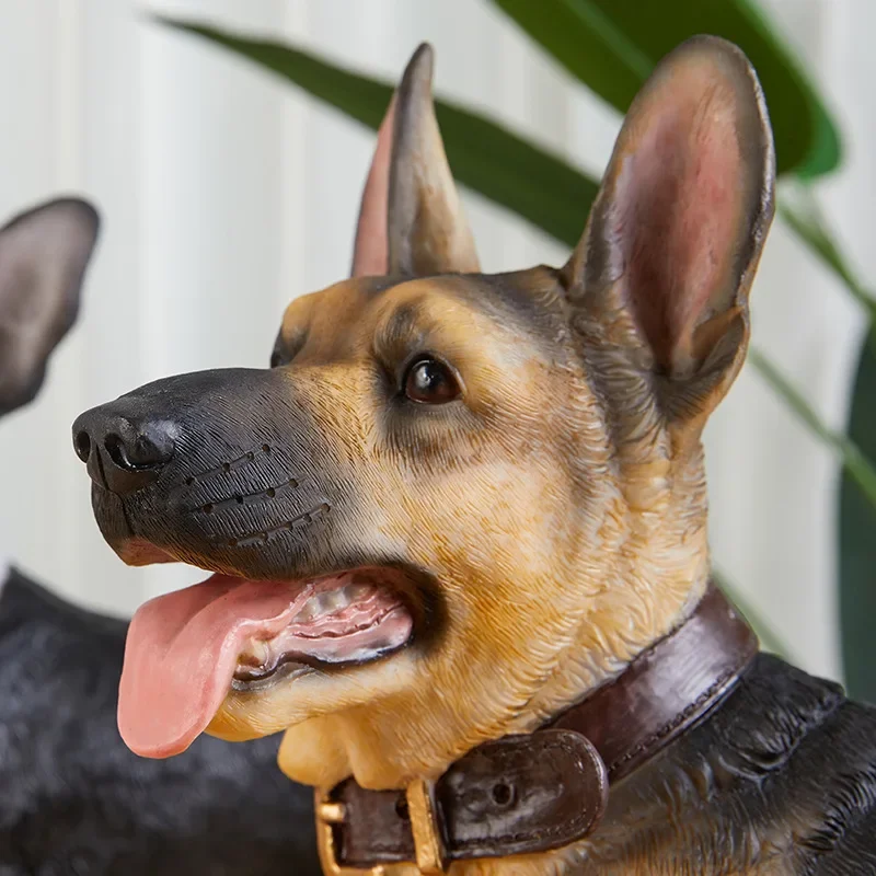 Resin Animal Sculpture for Home Decoration, Simulation Dog Model, Living Room Study and Porch, 33cm