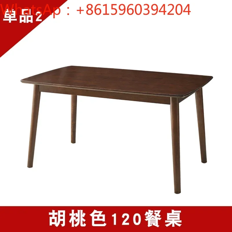 All solid wood dining table and chair combination, Nordic log small unit restaurant table, household one table, four chairs,