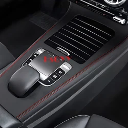 Car Center Console Leather Style Panel Cover Trim Panel Frame For Mercedes Benz A Class W177 CLA Class C118 Red Seam Line