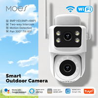 Moes Tuya Smart WiFi Outdoor Camera Security 8MP Dual Screen 2.4G/5G IP65 Waterproof Auto Track Two-Way Audio Motion Detection