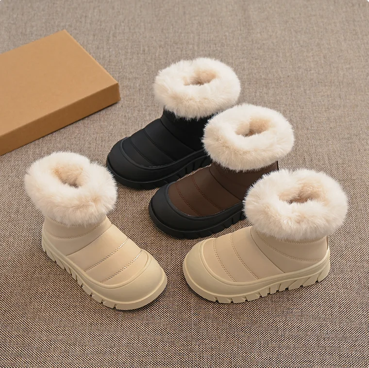 Winter Children's Boots Korean Warm Plush Outdoor Snow Boots New Comfortable Cold Proof Anti Slip Waterproof Warm Short Boots