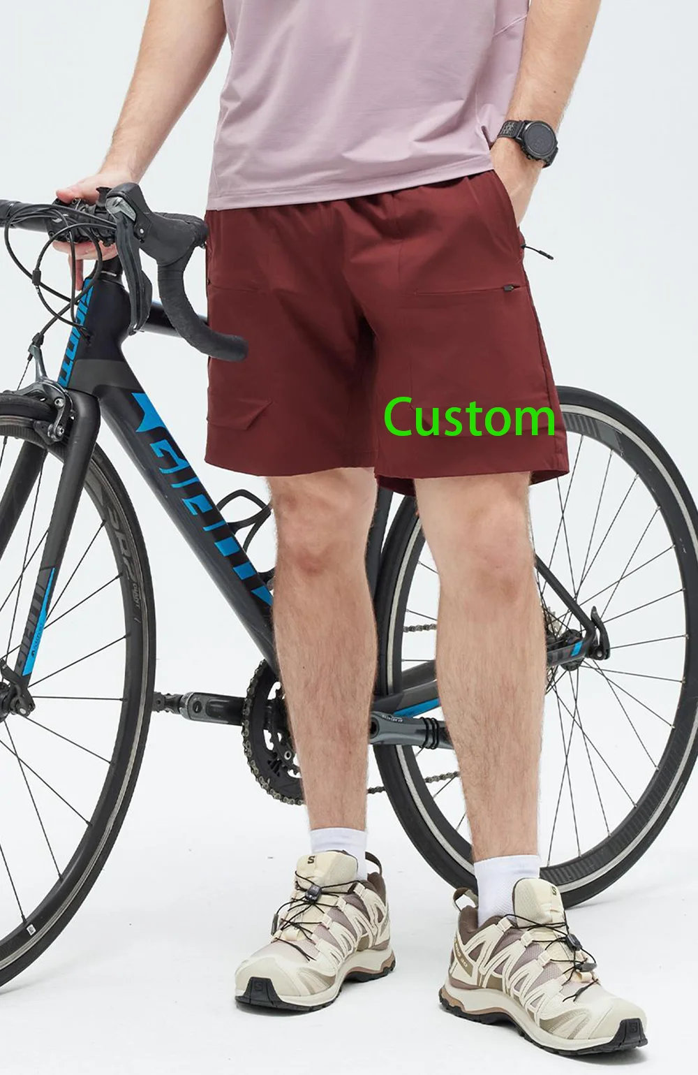 

#61142-XIYU Custom LOGO Printed Men Sport Shorts Cargo Pants Summer Sportswear Training Workout Tight Gym Fitness Running Shorts