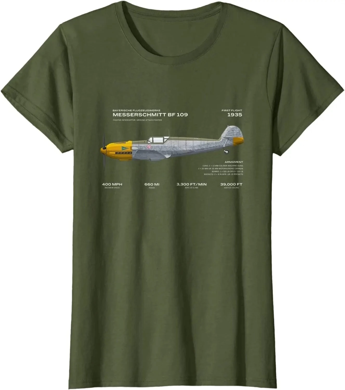 Air Force Messerschmitt Bf 109 Fighter T-Shirt. Summer Cotton O-Neck Short Sleeve Mens T Shirt New S-3XL