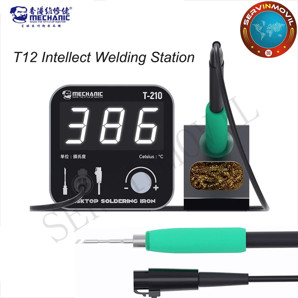 MECHANIC T210 LED Large Display Intelligent Desktop Soldering Iron Heating Core Short Circuit Protection Welding Station