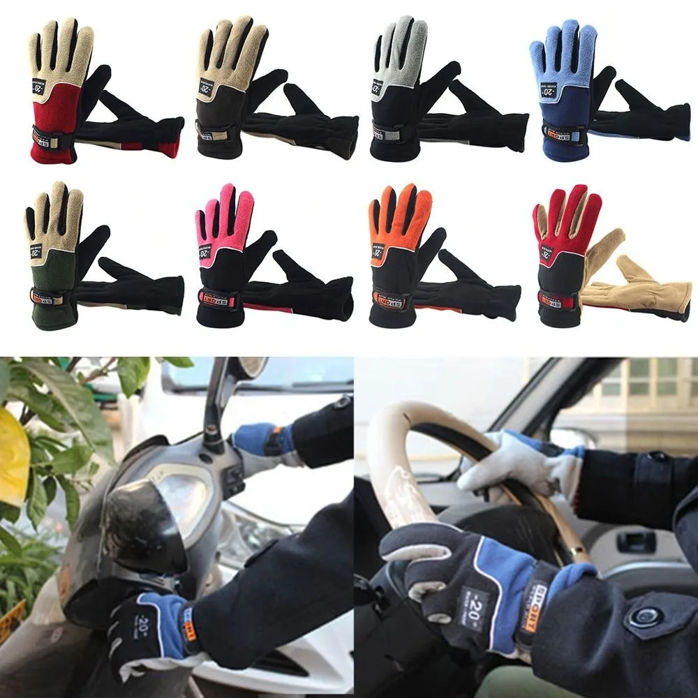 New Polar Fleece Winter Gloves Touchable Screen Warm Driving Mittens Full Finger Windproof Full Finger Gloves Autumn and Winter