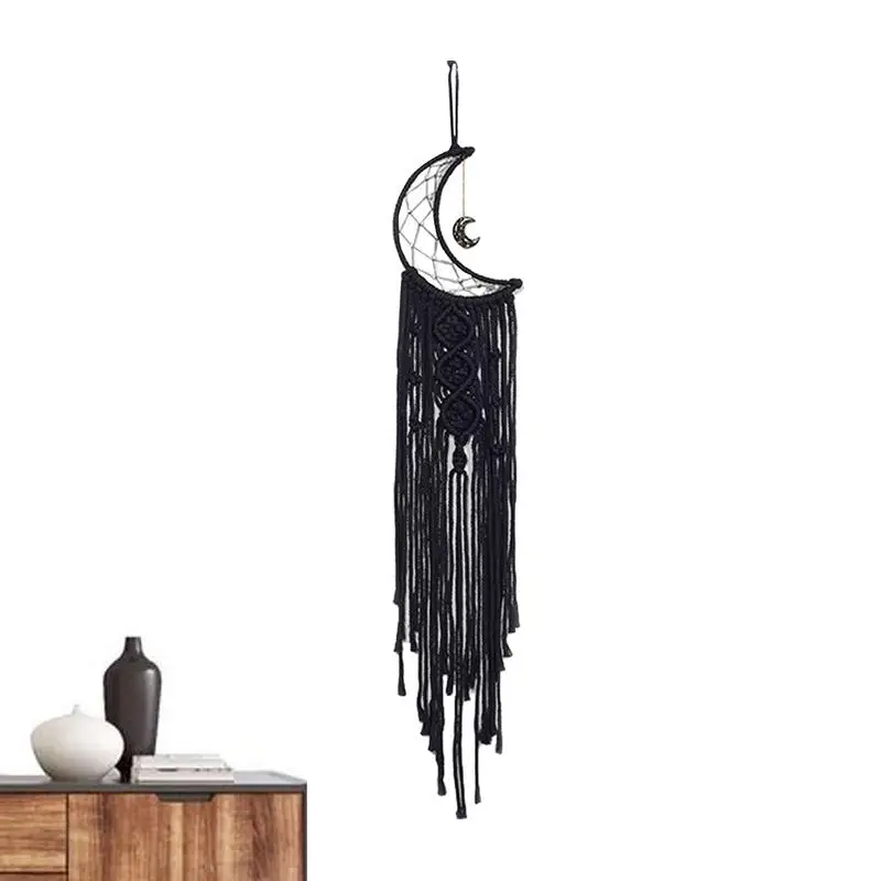 Dreamcatcher Bohemian Style Handmade Moon Dream Catcher Woven Wall Tapestry Chic Art Tassel Dreamcatcher Circular Net For Home