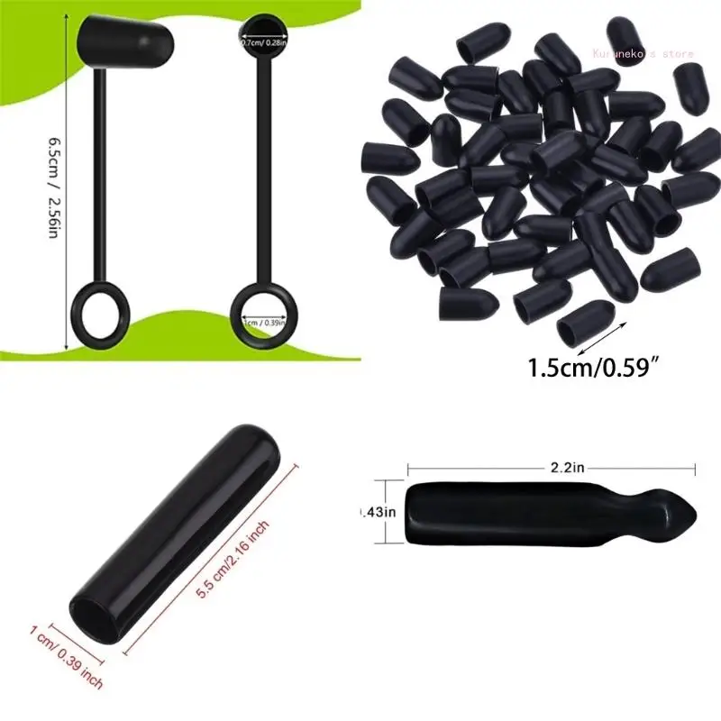 BỘ 50 Đen Đổ Vòi Có Rót Bụi Mũ Rượu Rót Bao Chất Liệu PVC PVC Nắp Chai Nước Giải Khát Hộp Chia Mũ