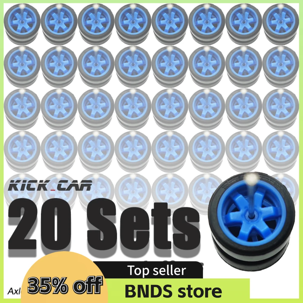 1/64 Wheels 20 Sets for Model Car Hotwheels with Rubber Tires Basic ABS Modified Parts Racing Vehicle Toys For Tomica MiniGT