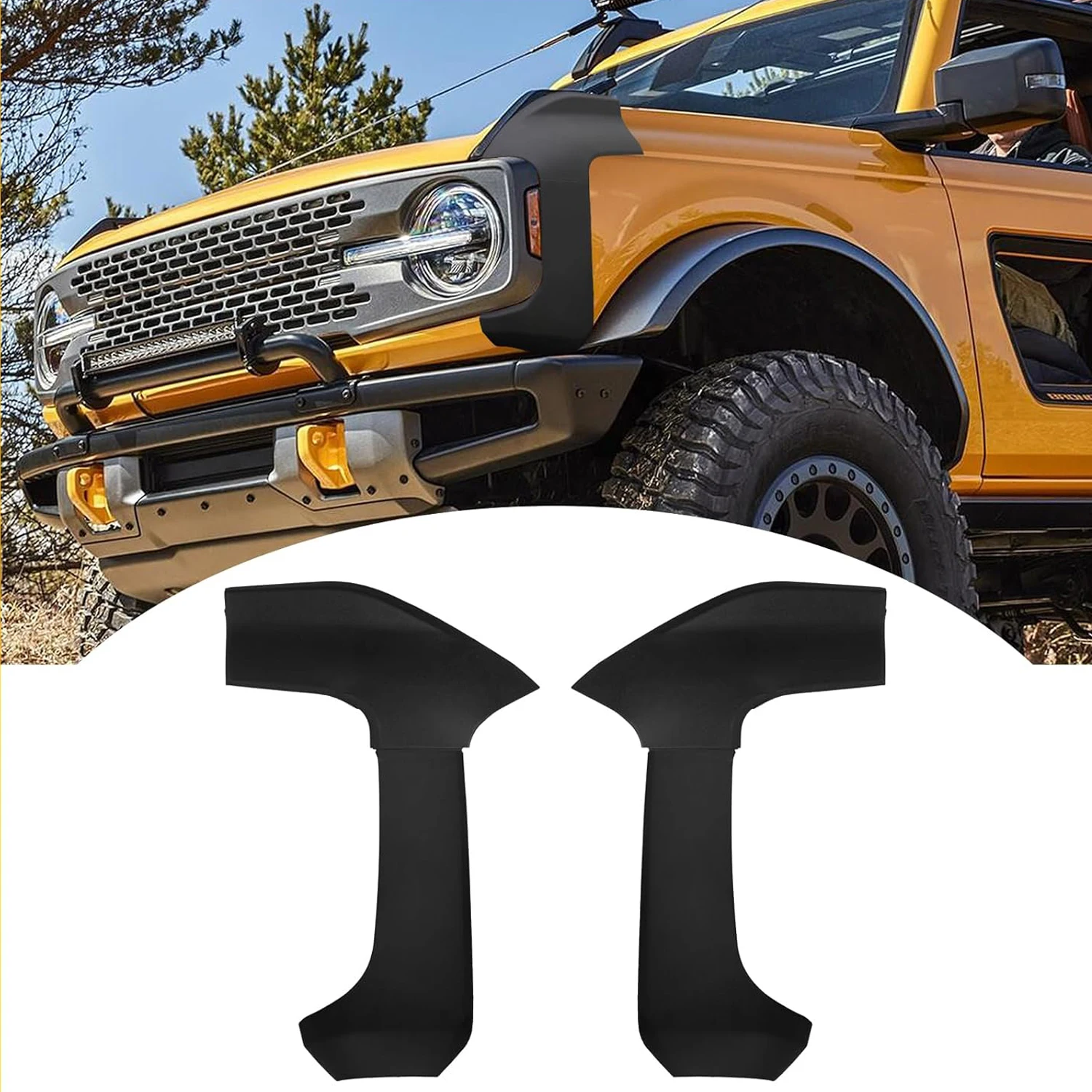 Front Corner Edge Protector Anti Scratch Cowl Armor Trim Cover For Ford Bronco 2021 2022 2023 2/4 Doors