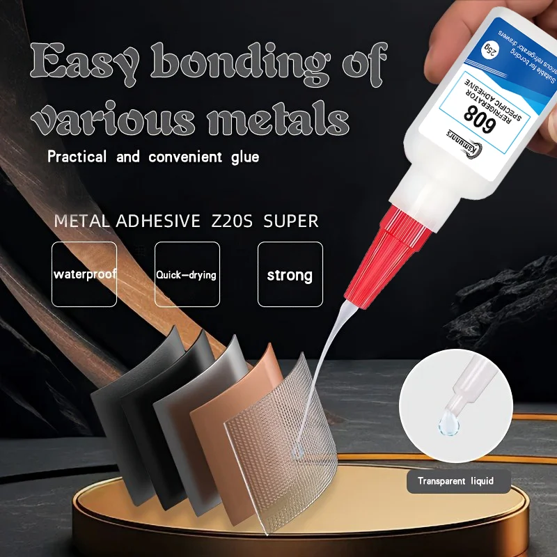 1pc 20g Metal Adhesive Glue - High-Strength High Quality & Corrosion-Resistant, Fast-Drying Transparent Formula for Industrial,