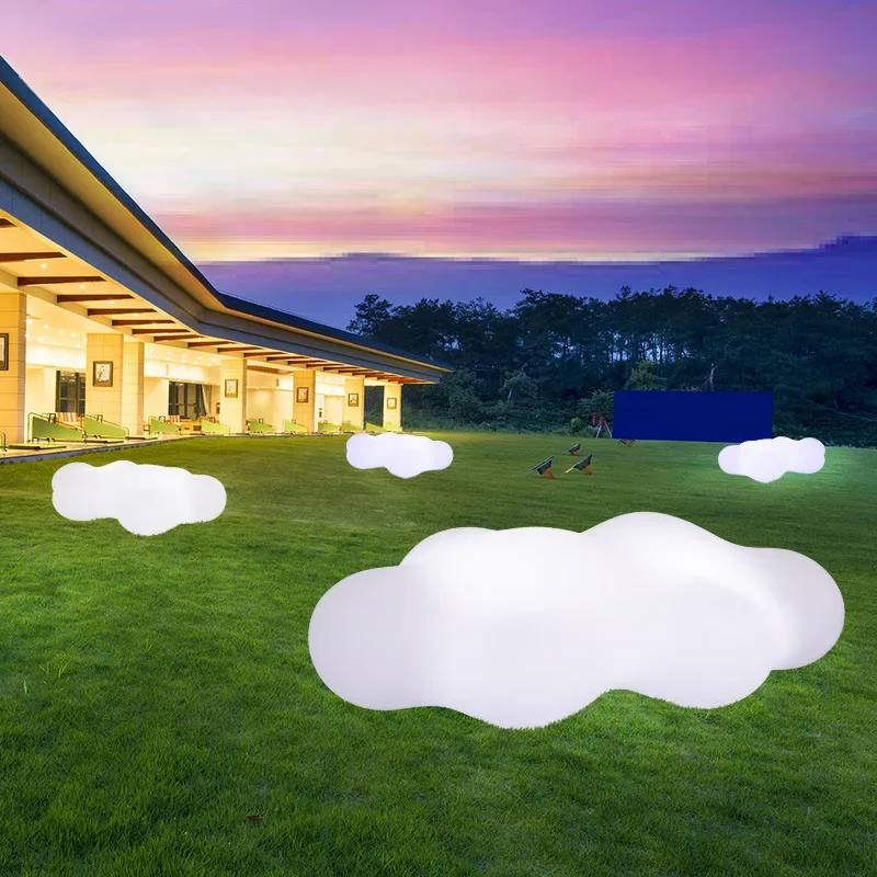 Illuminated Colorful Cloud Light, Outdoor Seating Park Mall, Decorative Light