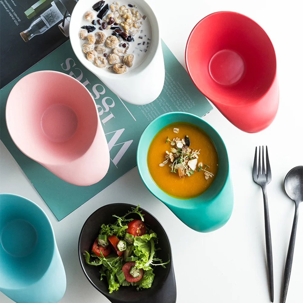 

Red Asymmetric Ceramic Bowl Perfect for Salads Nuts Dried Fruits Appetizers in Restaurants Salad Bowl for Kitchen