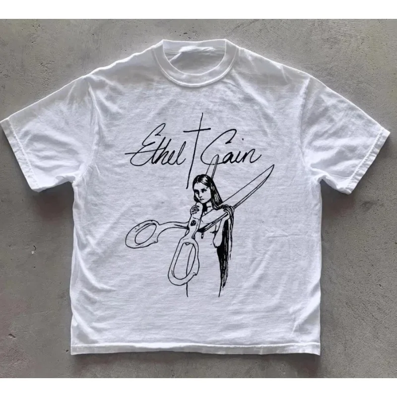 Ethel Kane Peripheral Unisex Short Sleeved T-shirt for Women's T-shirt, Summer New Retro Harajuku Style Casual T-shirt