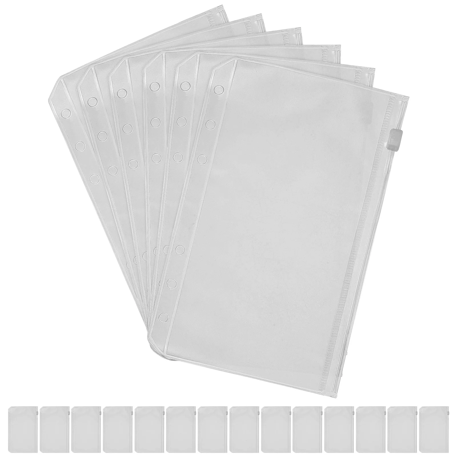 20 Pcs Zipper Loose Leaf Bag File Bags Storage Loose-leaf Book Pouch White Document Reusable Pvc