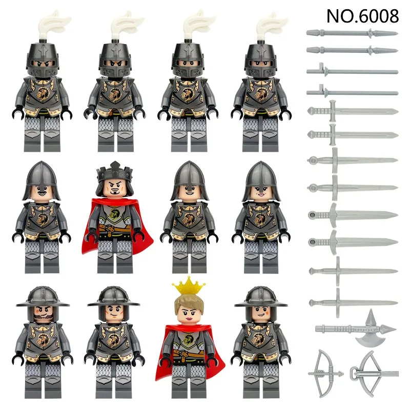 

Конструктор Lion Legion: Средневековая миниатюрная мультяшная модель 6008 Meigao, сборная игрушка для детей, трансграничная оптовая продажа