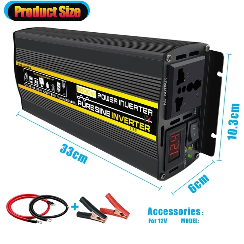 Sistema di pannelli solari da 12V a 220V pannello solare 18V 18W + regolatore di carica 30A + Kit Inverter sinusoidale puro Kit completo di generazione di energia