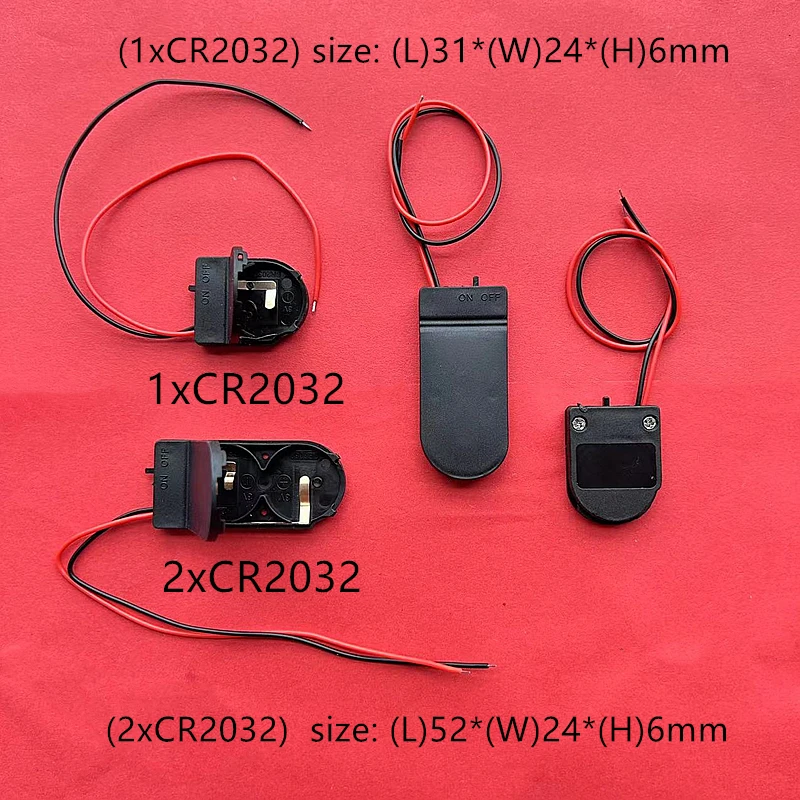 Caja de almacenamiento de batería con interruptor de encendido y apagado, 10 unidades, CR2025, CR2032