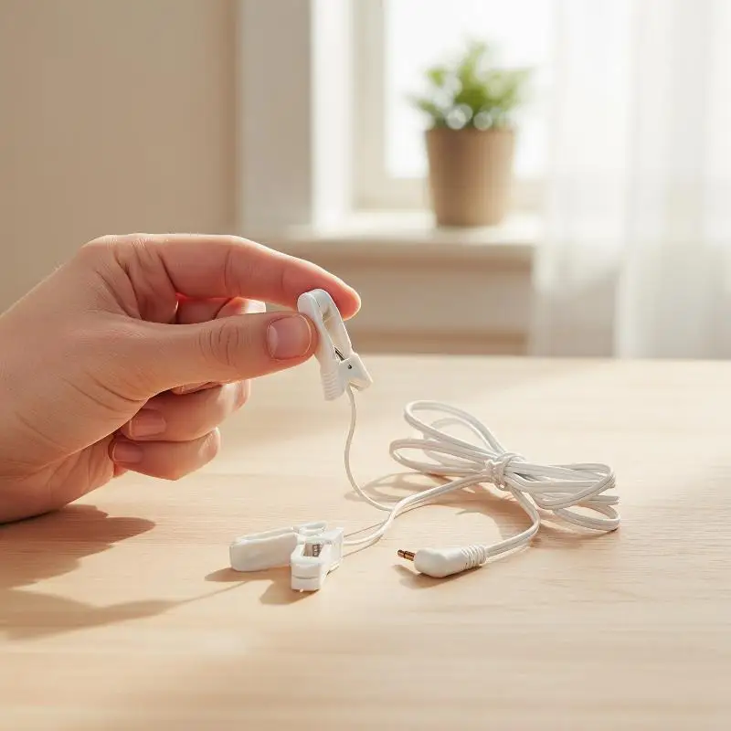 1Pcs Ear Clip Electrode Lead Wire For TENS Pulse Therapy Massager Device
