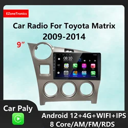 EzoneTronics CarPlay Android Auto CarRadio for Toyota Matrix 2009-2014 360°Camera GPS Navigation Player Entertainment System