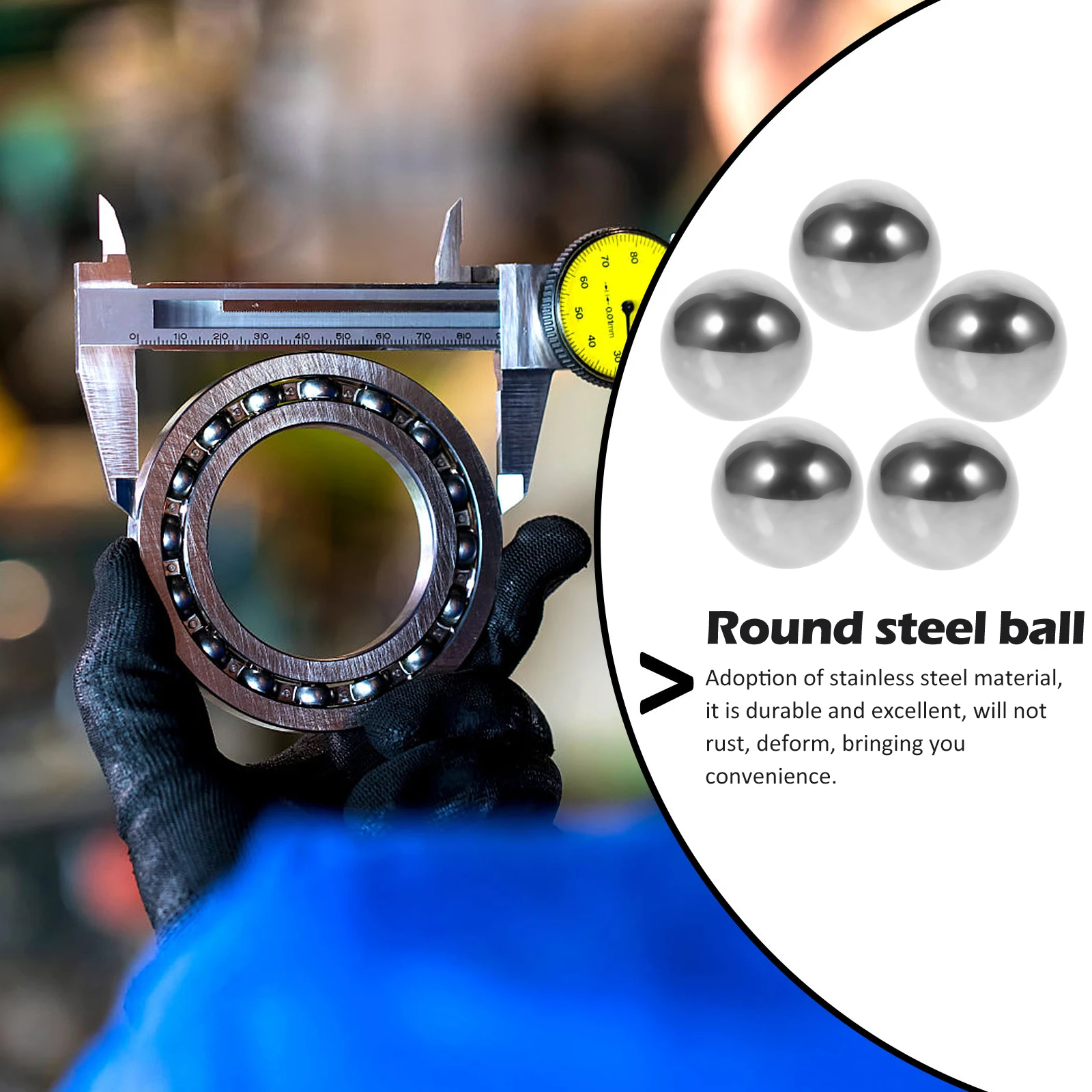 

5pcs High Precision Steel Balls Carbon Bearing Loose for Bike Auto Parts Valves Refrigerators Air Conditioners Machinery