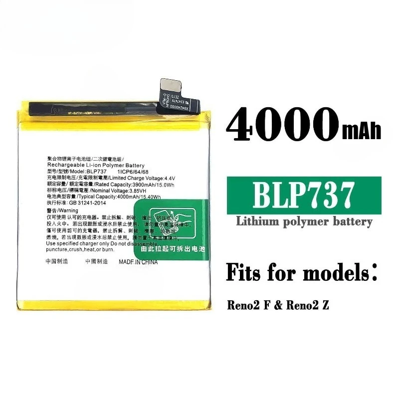 New High Quality BLP737 Battery For OPPO Reno2 F/CPH1989/Reno2 Z/PCKM70/PCKT00/PCK00/CPH1945 Replacement Battery