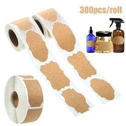 300Pcs 크래프트 스티커 필기 편의 스티커 주방 항아리 병 주최자 레이블 DIY 선물 태그 케이크 베이킹 씰링 태그