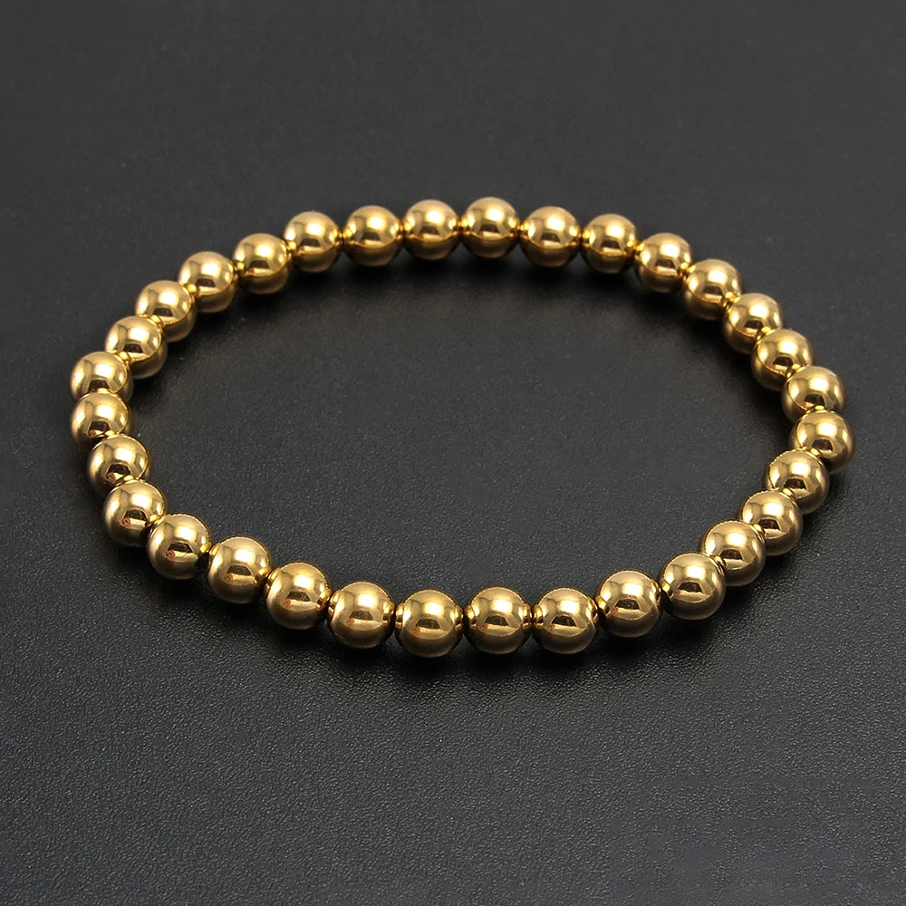Neue Edelstahl Perlen Elastische Armband Mode Klassische Paar Geschenk Zubehör Für Männer Frauen Partei Schmuck Geschenke Großhandel